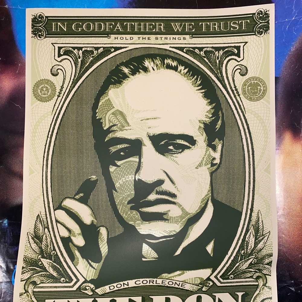 Shepard Fairey Signed And Numbered Godfather “Don” Print /500 Very Rare.